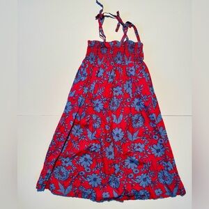 Tea Collection Red and Blue Floral Kids Dress